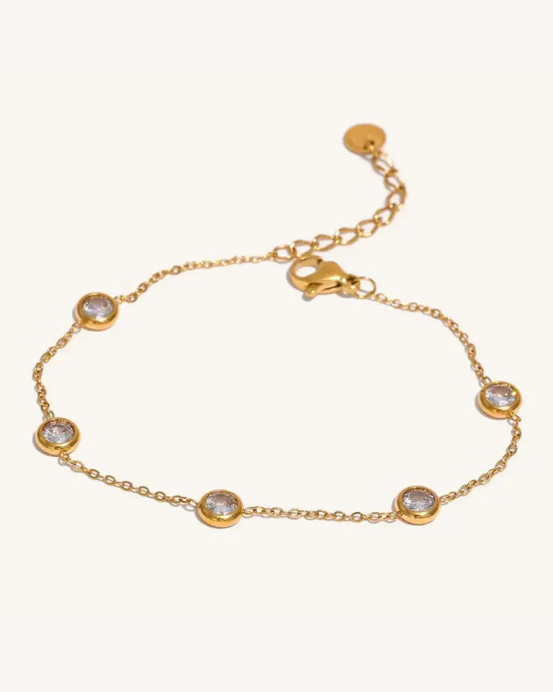 Pulseira Pontos de Zircônias Coloridas